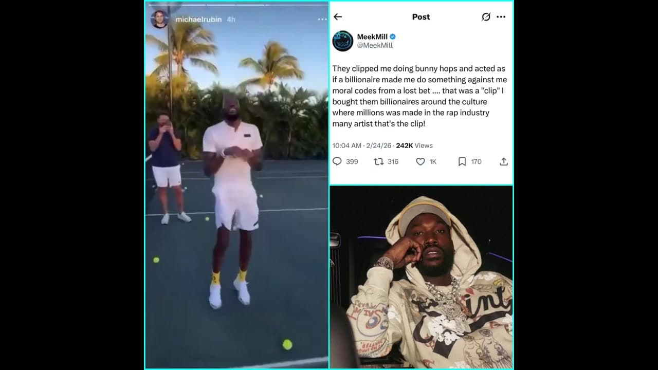 Meek Mill Talks Himself Down From Viral Bunny Hop Stunt With Michael Rubin